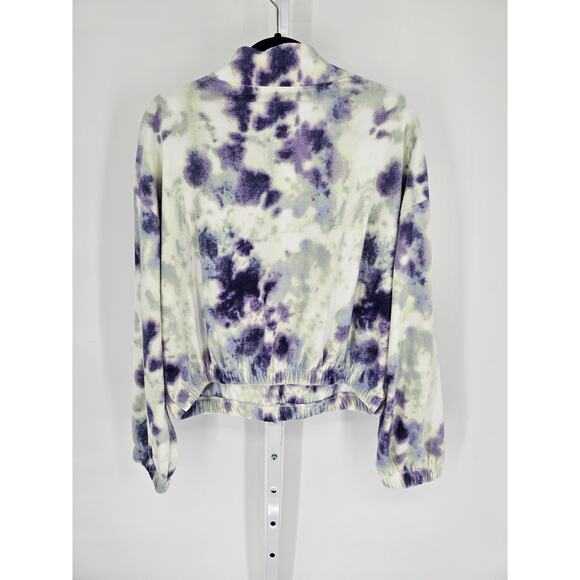 So Women's Tie Dye Long Sleeve 1/3 Zip Elastic Hem Pullover Jacket Size XL - Picture 4 of 4